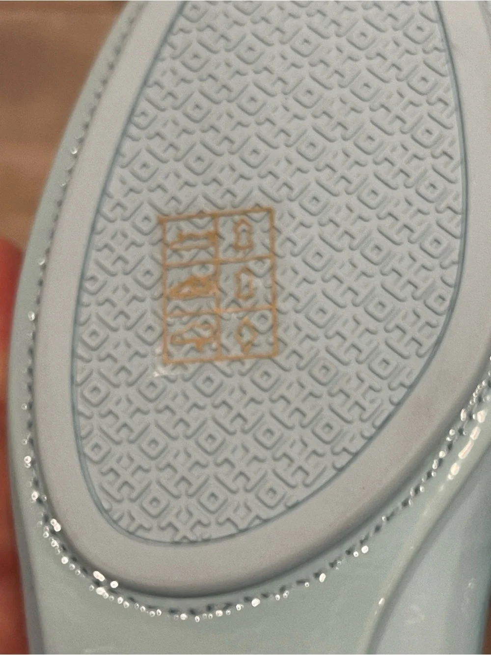 Tory Burch Minnie Travel Ballet Flats Size 7 Island Blue Patent Leather NIB